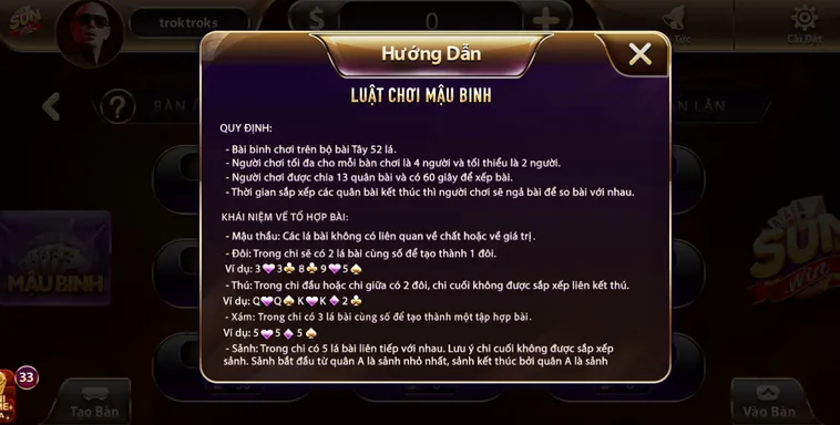 Sảnh Mậu Binh Tại SunWin Đấu Trường Trí Tuệ Với Những Phần Thưởng Giá Trị