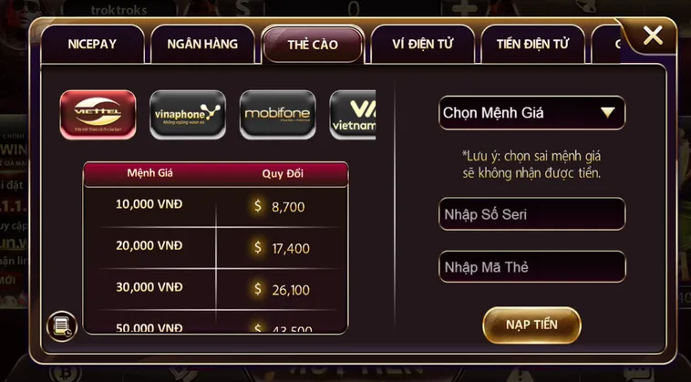 Nạp Tiền SunWin Siêu Tốc Tăng Vốn Cược Đẳng Cấp Cho Mọi Hội Viên Mới